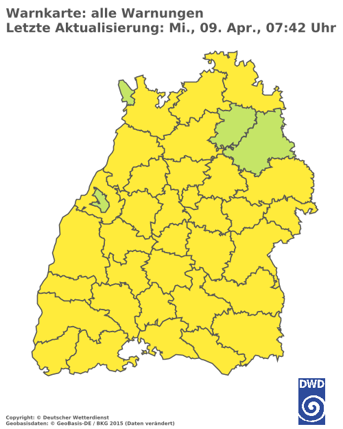 Aktuelle Wetterwarnungen für Lörrach